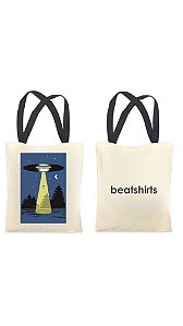 Ecobag com alça preta - 100% algodão - 30cmx40cm - DISCO