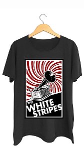Camiseta THE WHITE STRIPES - 100% algodão corte a fio preta