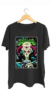 Camiseta METALLICA - 100% algodão corte a fio preta