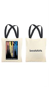 Ecobag com alça preta - 100% algodão - 30cmx40cm - MUSE