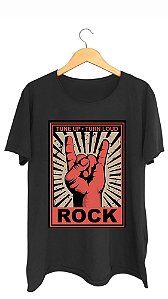 Camiseta ROCK I - 100% algodão corte a fio preta