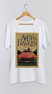 Camiseta ARETHA FRANKLIN - 100% algodão corte a fio branca