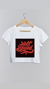 Cropped HELL BOUND - 100% algodão branco