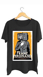 Camiseta FRANZ FERDINAND - 100% algodão corte a fio preta