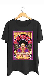 Camiseta PRINCE - 100% algodão corte a fio preta