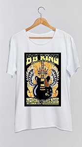 Camiseta B.B. KING - 100% algodão corte a fio branca