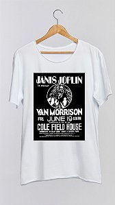 Camiseta JANIS JOPLIN - 100% algodão corte a fio branca