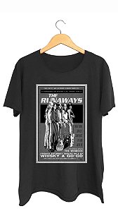 Camiseta THE RUNAWAYS - 100% algodão corte a fio preta