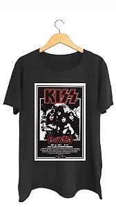 Camiseta KISS - 100% algodão corte a fio preta