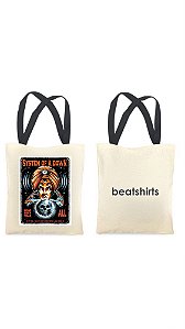 Ecobag com alça preta - 100% algodão - 30cmx40cm - SYSTEM OF A DOWN