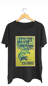 Camiseta YEAH YEAH YEAHS - 100% algodão corte a fio preta