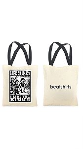 Ecobag com alça preta - 100% algodão - 30cmx40cm - THE KINKS