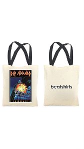 Ecobag com alça preta - 100% algodão - 30cmx40cm - DEF LEPPARD