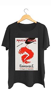 Camiseta MOULIN ROUGE - 100% algodão corte a fio preta