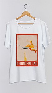 Camiseta TRAINSPOTTING - 100% algodão corte a fio branca