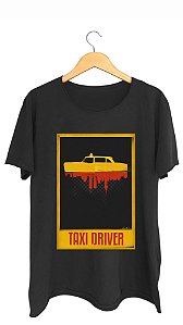 Camiseta TAXI DRIVER - 100% algodão corte a fio preta