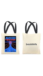 Ecobag com alça preta - 100% algodão - 30cmx40cm - ACID TECHNO
