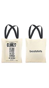 Ecobag com alça preta - 100% algodão - 30cmx40cm - CLUB 27
