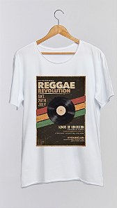 Camiseta REGGAE REVOLUTION - 100% algodão corte a fio branca