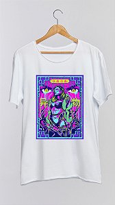 Camiseta SNAKE - 100% algodão corte a fio branca