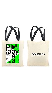 Ecobag com alça preta - 100% algodão - 30cmx40cm - PLAY I