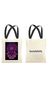 Ecobag com alça preta - 100% algodão - 30cmx40cm - MANDALA