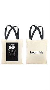 Ecobag com alça preta - 100% algodão - 30cmx40cm - HIP HOP
