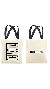 Ecobag com alça preta - 100% algodão - 30cmx40cm - CIAO