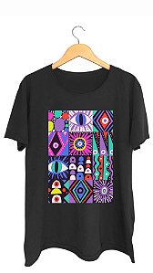 Camiseta MIX - 100% algodão corte a fio preta