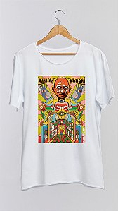 Camiseta MAHATMA GANDHI - 100% algodão corte a fio branca