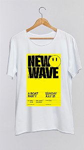 Camiseta NEW WAVE - 100% algodão corte a fio branca