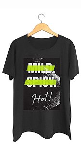 Camiseta HOT - 100% algodão corte a fio preta