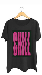 Camiseta CHILL - 100% algodão corte a fio preta