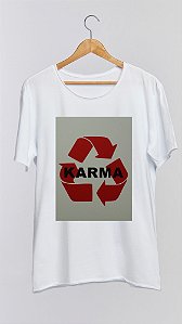 Camiseta KARMA - 100% algodão corte a fio branca