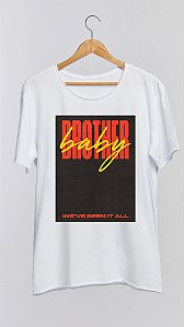Camiseta BROTHER BABY - 100% algodão corte a fio branca