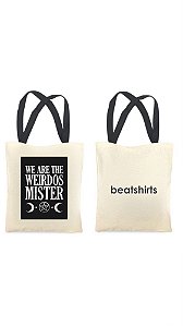 Ecobag com alça preta - 100% algodão - 30cmx40cm - WEIRDOS