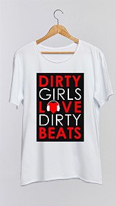 Camiseta DIRTY - 100% algodão corte a fio branca
