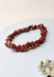 Pulseira Cascalho Jaspe vermelho - Força, Determinação e Vitalidade