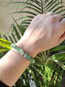 Pulseira Cascalho Quartzo Verde - Saúde, Equilíbrio e Bem Estar
