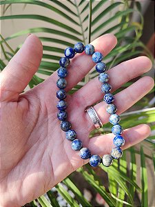 Pulseira Esfera 8mm Lápis Lazúli – Sabedoria, Propósito e Autoconhecimento