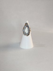 Anel Geodo de Ágata Banho Ouro 18K - Equilíbrio