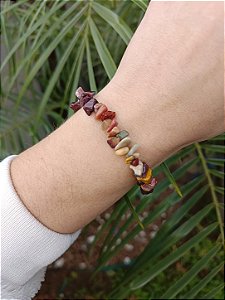 Pulseira Cascalho Jaspe Mokaita - Coragem, Equilíbrio e Novos Começos