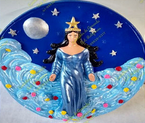 Mandala de Orixá Iemanjá 38cm de Diâmetro