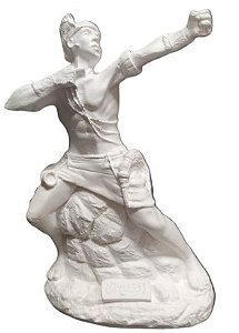 Orixá Oxóssi 24cm mod.1 Gesso Cru