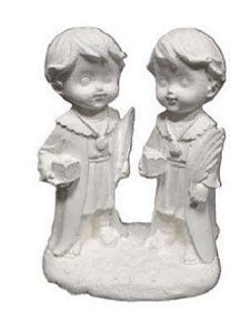 Cosme e Damião 12cm Gesso Crú