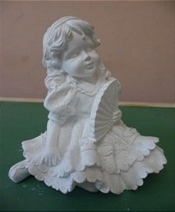 Erê com Leque 18cm Gesso Crú