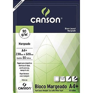BLOCO LAYOUT MARG 90G A4+ 50F CANSON