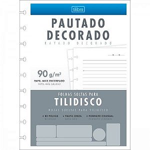 REFIL TILIDISCO COLEGIAL PAUTADO DECORADO 80 FOLHAS