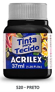 TINTA TECIDO ACRILEX 37ML 520 PRETO