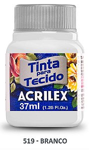 TINTA TECIDO ACRILEX 37ML 519 BRANCO